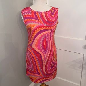 Trina by Trina Turk bright Abstract dress size small EUC